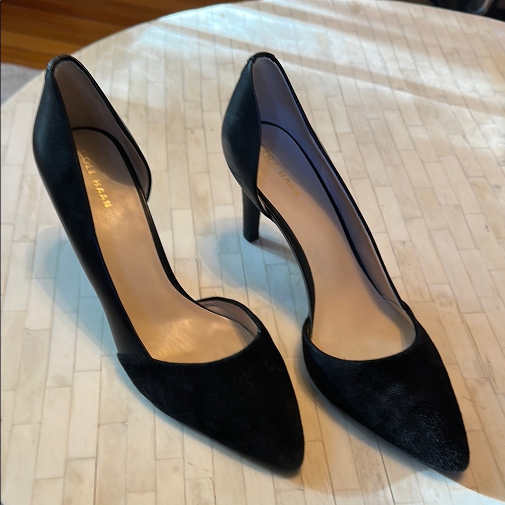 Cole Haan Black Heels Elegant Pointed-Toe